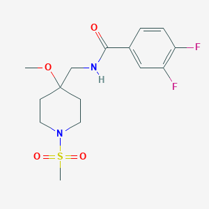 molecular formula C15H20F2N2O4S B2889947 3,4-Difluoro-N-[(4-methoxy-1-methylsulfonylpiperidin-4-yl)methyl]benzamide CAS No. 2415570-22-6
