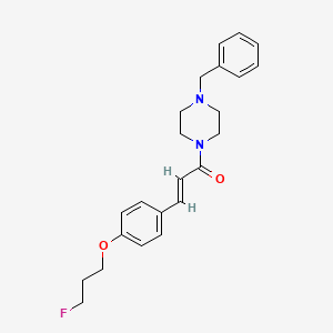 molecular formula C23H27FN2O2 B2889952 (E)-1-(4-benzylpiperazino)-3-[4-(3-fluoropropoxy)phenyl]-2-propen-1-one CAS No. 477871-10-6