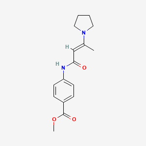 molecular formula C16H20N2O3 B2889958 Methyl 4-{[3-(1-pyrrolidinyl)-2-butenoyl]amino}benzenecarboxylate CAS No. 337921-20-7