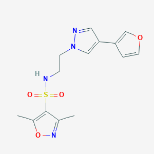 molecular formula C14H16N4O4S B2889962 N-(2-(4-(furan-3-yl)-1H-pyrazol-1-yl)ethyl)-3,5-dimethylisoxazole-4-sulfonamide CAS No. 2034377-73-4