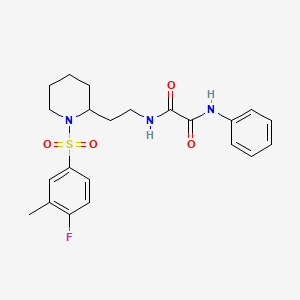 N1-(2-(1-((4-fluoro-3-methylphenyl)sulfonyl)piperidin-2-yl)ethyl)-N2-phenyloxalamide