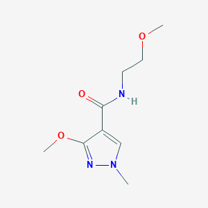 molecular formula C9H15N3O3 B2889989 3-methoxy-N-(2-methoxyethyl)-1-methyl-1H-pyrazole-4-carboxamide CAS No. 1014049-62-7