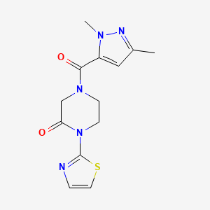 4-(1,3-dimethyl-1H-pyrazole-5-carbonyl)-1-(thiazol-2-yl)piperazin-2-one