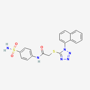 molecular formula C19H16N6O3S2 B2889999 2-(1-naphthalen-1-yltetrazol-5-yl)sulfanyl-N-(4-sulfamoylphenyl)acetamide CAS No. 878699-50-4