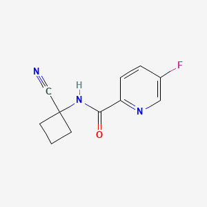molecular formula C11H10FN3O B2890002 N-(1-cyanocyclobutyl)-5-fluoropyridine-2-carboxamide CAS No. 2093561-74-9