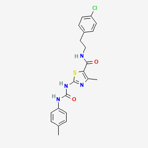 molecular formula C21H21ClN4O2S B2890005 N-(4-氯苯乙基)-4-甲基-2-(3-(对甲苯基)脲基)噻唑-5-甲酰胺 CAS No. 941975-21-9