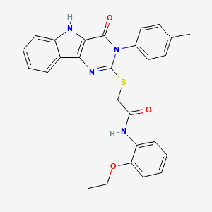 molecular formula C27H24N4O3S B2890007 N-(2-乙氧基苯基)-2-[[3-(4-甲基苯基)-4-氧代-5H-嘧啶并[5,4-b]吲哚-2-基]硫代]乙酰胺 CAS No. 536704-90-2