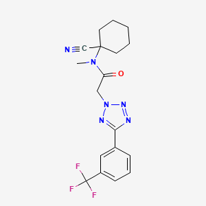 molecular formula C18H19F3N6O B2890013 N-(1-氰基环己基)-N-甲基-2-[5-[3-(三氟甲基)苯基]四唑-2-基]乙酰胺 CAS No. 924194-21-8