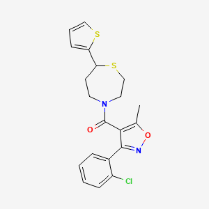 (3-(2-Chlorophenyl)-5-methylisoxazol-4-yl)(7-(thiophen-2-yl)-1,4-thiazepan-4-yl)methanone