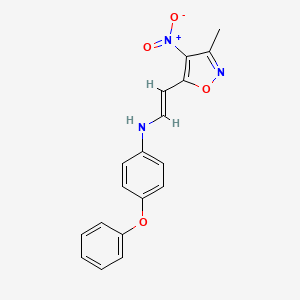 N-[(E)-2-(3-methyl-4-nitro-1,2-oxazol-5-yl)ethenyl]-4-phenoxyaniline