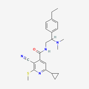 molecular formula C23H28N4OS B2890033 3-cyano-6-cyclopropyl-N-[2-(dimethylamino)-2-(4-ethylphenyl)ethyl]-2-(methylsulfanyl)pyridine-4-carboxamide CAS No. 1100268-49-2