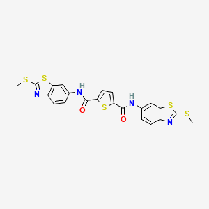 molecular formula C22H16N4O2S5 B2890035 N2,N5-双(2-(甲硫基)苯并[d]噻唑-6-基)噻吩-2,5-二甲酰胺 CAS No. 391896-39-2