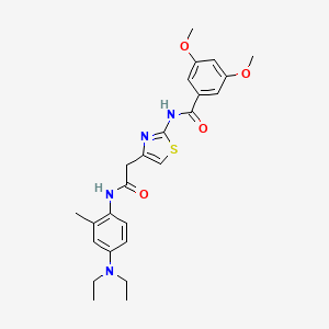 molecular formula C25H30N4O4S B2890050 N-(4-(2-((4-(diethylamino)-2-methylphenyl)amino)-2-oxoethyl)thiazol-2-yl)-3,5-dimethoxybenzamide CAS No. 921559-29-7