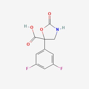 molecular formula C10H7F2NO4 B2890052 5-(3,5-Difluorophenyl)-2-oxo-1,3-oxazolidine-5-carboxylic acid CAS No. 2248355-43-1