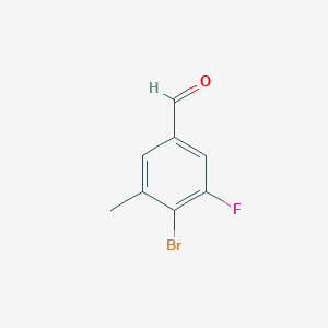 molecular formula C8H6BrFO B2890059 4-溴-3-氟-5-甲基苯甲醛 CAS No. 1805553-88-1