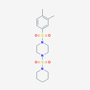 molecular formula C17H27N3O4S2 B289006 1-(3,4-Dimethyl-benzenesulfonyl)-4-(piperidine-1-sulfonyl)-piperazine 