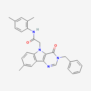 molecular formula C28H26N4O2 B2890071 2-(3-benzyl-8-methyl-4-oxo-3H-pyrimido[5,4-b]indol-5(4H)-yl)-N-(2,4-dimethylphenyl)acetamide CAS No. 1189441-13-1