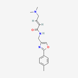 (E)-4-(Dimethylamino)-N-[[2-(4-methylphenyl)-1,3-oxazol-4-yl]methyl]but-2-enamide