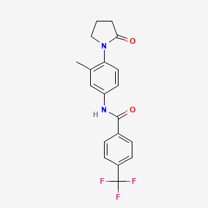 molecular formula C19H17F3N2O2 B2890088 N-(3-methyl-4-(2-oxopyrrolidin-1-yl)phenyl)-4-(trifluoromethyl)benzamide CAS No. 941933-45-5