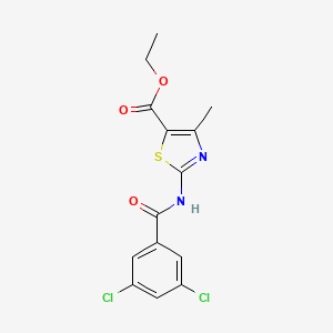 molecular formula C14H12Cl2N2O3S B2890098 2-(3,5-二氯苯甲酰氨基)-4-甲基噻唑-5-羧酸乙酯 CAS No. 325978-50-5