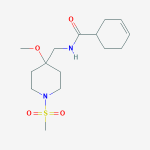 molecular formula C15H26N2O4S B2890103 N-[(1-methanesulfonyl-4-methoxypiperidin-4-yl)methyl]cyclohex-3-ene-1-carboxamide CAS No. 2415599-22-1