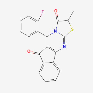 molecular formula C20H13FN2O2S B2890104 5-(2-fluorophenyl)-2-methylindeno[1,2-d][1,3]thiazolo[3,2-a]pyrimidine-3,6(2H,5H)-dione CAS No. 860788-37-0