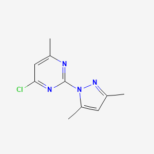 molecular formula C10H11ClN4 B2890117 4-Chloro-2-(3,5-dimethylpyrazol-1-yl)-6-methylpyrimidine CAS No. 65004-43-5