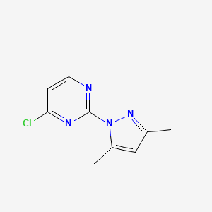 molecular formula C10H11ClN4 B2890117 4-氯-2-(3,5-二甲基吡唑-1-基)-6-甲基嘧啶 CAS No. 65004-43-5