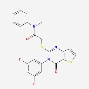 molecular formula C21H15F2N3O2S2 B2890119 2-{[3-(3,5-二氟苯基)-4-氧代-3,4-二氢噻吩并[3,2-d]嘧啶-2-基]硫代}-N-甲基-N-苯基乙酰胺 CAS No. 1260989-23-8