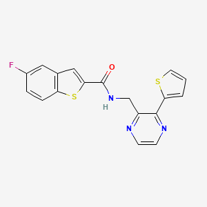 5-fluoro-N-((3-(thiophen-2-yl)pyrazin-2-yl)methyl)benzo[b]thiophene-2-carboxamide