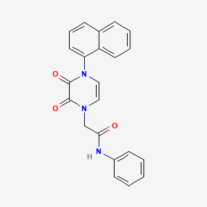 molecular formula C22H17N3O3 B2890126 2-(4-萘-1-基-2,3-二氧吡嗪-1-基)-N-苯基乙酰胺 CAS No. 898464-04-5