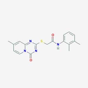 molecular formula C18H18N4O2S B2890134 N-(2,3-二甲苯基)-2-(8-甲基-4-氧代吡啶并[1,2-a][1,3,5]三嗪-2-基)硫代乙酰胺 CAS No. 896328-97-5