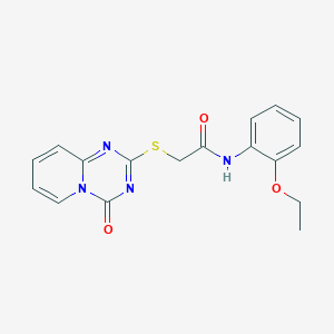 molecular formula C17H16N4O3S B2890136 N-(2-ethoxyphenyl)-2-(4-oxopyrido[1,2-a][1,3,5]triazin-2-yl)sulfanylacetamide CAS No. 896326-92-4