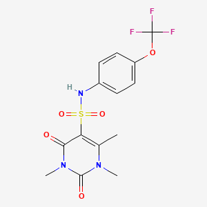 molecular formula C14H14F3N3O5S B2890140 1,3,4-trimethyl-2,6-dioxo-N-[4-(trifluoromethoxy)phenyl]pyrimidine-5-sulfonamide CAS No. 893340-66-4