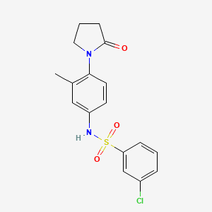 molecular formula C17H17ClN2O3S B2890142 3-chloro-N-(3-methyl-4-(2-oxopyrrolidin-1-yl)phenyl)benzenesulfonamide CAS No. 941935-29-1
