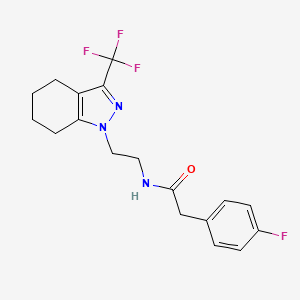 2-(4-fluorophenyl)-N-(2-(3-(trifluoromethyl)-4,5,6,7-tetrahydro-1H-indazol-1-yl)ethyl)acetamide