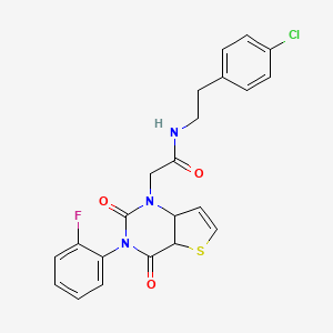 molecular formula C22H17ClFN3O3S B2890154 N-[2-(4-chlorophenyl)ethyl]-2-[3-(2-fluorophenyl)-2,4-dioxo-1H,2H,3H,4H-thieno[3,2-d]pyrimidin-1-yl]acetamide CAS No. 1260946-67-5