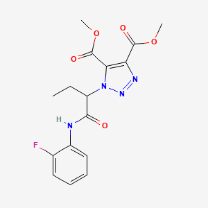molecular formula C16H17FN4O5 B2890165 dimethyl 1-{1-[(2-fluorophenyl)amino]-1-oxobutan-2-yl}-1H-1,2,3-triazole-4,5-dicarboxylate CAS No. 865656-88-8