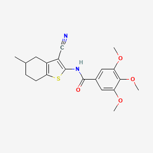 molecular formula C20H22N2O4S B2890166 N-(3-cyano-5-methyl-4,5,6,7-tetrahydrobenzo[b]thiophen-2-yl)-3,4,5-trimethoxybenzamide CAS No. 328539-90-8