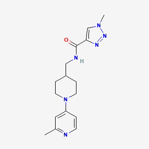 molecular formula C16H22N6O B2890167 1-methyl-N-((1-(2-methylpyridin-4-yl)piperidin-4-yl)methyl)-1H-1,2,3-triazole-4-carboxamide CAS No. 2034286-24-1