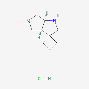molecular formula C9H16ClNO B2890169 Rel-(3a'R,6a'S)-六氢螺[环丁烷-1,3'-呋喃[3,4-b]吡咯]盐酸盐 CAS No. 2172270-22-1