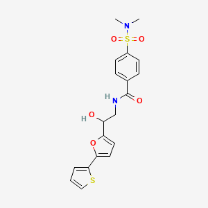 4-(Dimethylsulfamoyl)-N-[2-hydroxy-2-(5-thiophen-2-ylfuran-2-yl)ethyl]benzamide