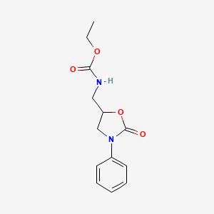 molecular formula C13H16N2O4 B2890171 Ethyl ((2-oxo-3-phenyloxazolidin-5-yl)methyl)carbamate CAS No. 954722-15-7
