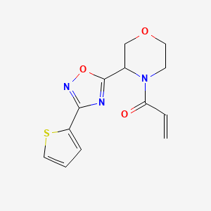 molecular formula C13H13N3O3S B2890175 1-{3-[3-(Thiophen-2-yl)-1,2,4-oxadiazol-5-yl]morpholin-4-yl}prop-2-en-1-one CAS No. 2094733-04-5