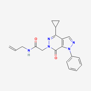 molecular formula C19H19N5O2 B2890178 N-烯丙基-2-(4-环丙基-7-氧代-1-苯基-1H-吡唑并[3,4-d]嘧啶-6(7H)-基)乙酰胺 CAS No. 1170378-64-9