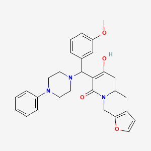 1-(2-furylmethyl)-4-hydroxy-3-[(3-methoxyphenyl)(4-phenylpiperazin-1-yl)methyl]-6-methylpyridin-2(1H)-one