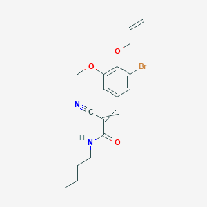 molecular formula C18H21BrN2O3 B2890183 3-[3-bromo-5-methoxy-4-(prop-2-en-1-yloxy)phenyl]-N-butyl-2-cyanoprop-2-enamide CAS No. 1010940-46-1