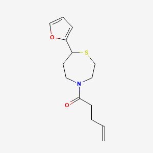 molecular formula C14H19NO2S B2890185 1-(7-(呋喃-2-基)-1,4-噻吩-4-基)戊-4-烯-1-酮 CAS No. 1704634-19-4