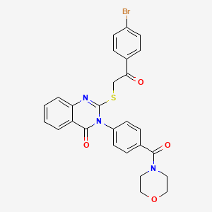 molecular formula C27H22BrN3O4S B2890188 2-[2-(4-Bromophenyl)-2-oxoethyl]sulfanyl-3-[4-(morpholine-4-carbonyl)phenyl]quinazolin-4-one CAS No. 403729-62-4