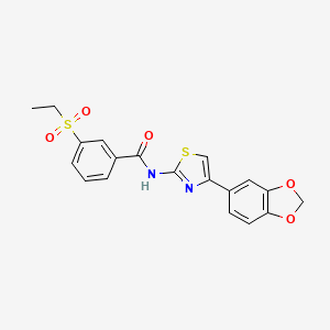 N-(4-(benzo[d][1,3]dioxol-5-yl)thiazol-2-yl)-3-(ethylsulfonyl)benzamide